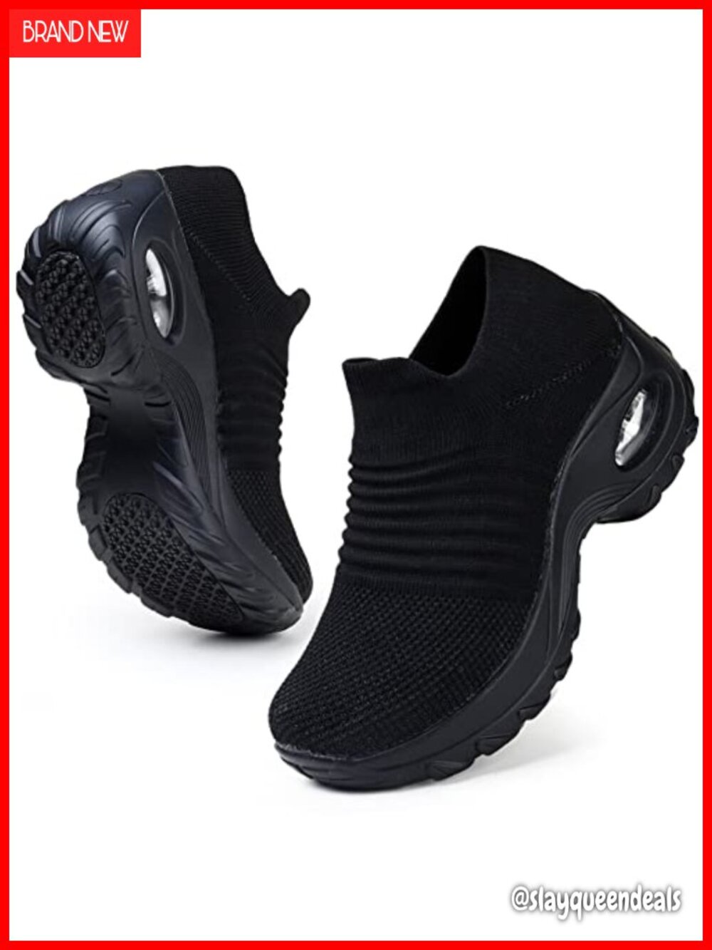 Women's Walking Shoes Cushioned Slip On Sneakers Stretchable Fabric